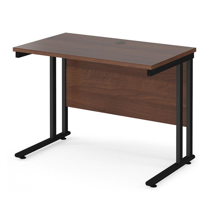 Maestro Slimline 1000 Walnut Black Office Desk