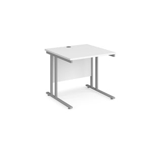 Maestro 800 White Silver Office Desk