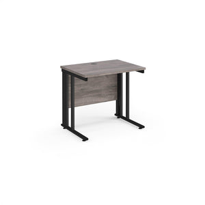 Maestro 800 Grey Oak Black Slim Wire Management Desk