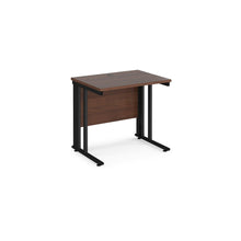 Load image into Gallery viewer, Maestro 800 Walnut Black Slim Wire Management Desk
