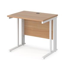 Load image into Gallery viewer, Maestro 800 Beech White Slim Wire Management Desk
