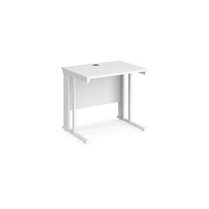 Maestro 800 White Slim Wire Management Desk