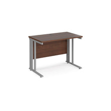 Load image into Gallery viewer, Maestro 1000 Walnut Silver Slim Wire Management Desk
