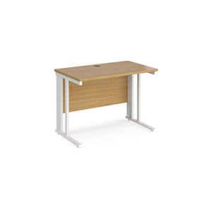 Maestro 1000 Oak White Slim Wire Management Desk