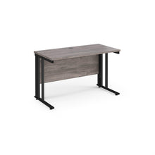 Load image into Gallery viewer, Maestro 1200 Grey Oak Black Slim Wire Management Desk
