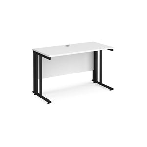 Maestro 1200 White Black Slim Wire Management Desk