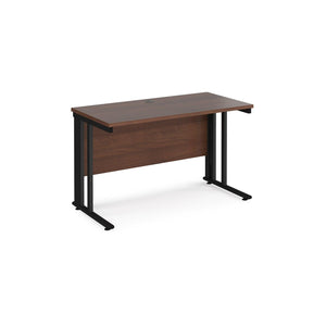 Maestro 1200 Walnut Black Slim Wire Management Desk