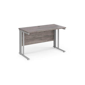 Maestro 1200 Grey Oak Silver Slim Wire Management Desk