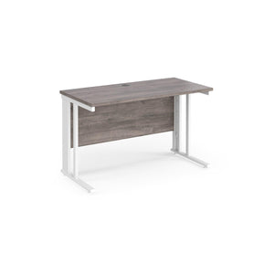 Maestro 1200 Grey Oak White Slim Wire Management Desk