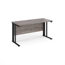 Load image into Gallery viewer, Maestro 1400 Grey Oak Black Slim Wire Management Desk
