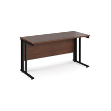 Load image into Gallery viewer, Maestro 1400 Walnut Black Slim Wire Management Desk
