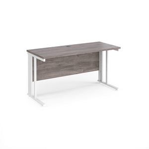 Maestro 1400 Grey Oak White Slim Wire Management Desk