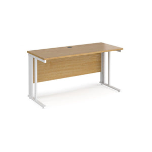 Maestro 1600 Oak White Slim Wire Management Desk