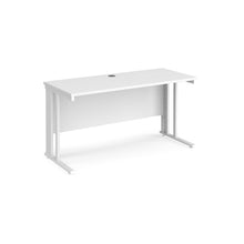 Load image into Gallery viewer, Maestro 1600 White Slim Wire Management Desk
