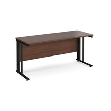 Load image into Gallery viewer, Maestro 1600 Walnut Black Slim Wire Management Desk
