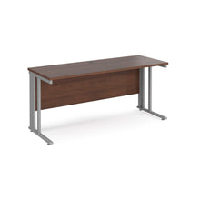 Load image into Gallery viewer, Maestro 1600 Walnut Silver Slim Wire Management Desk
