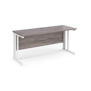 Maestro 1600 Grey Oak White Slim Wire Management Desk