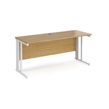 Load image into Gallery viewer, Maestro 1600 Oak White Slim Wire Management Desk
