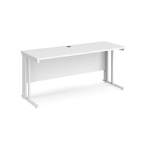 Load image into Gallery viewer, Maestro 1600 White Slim Wire Management Desk
