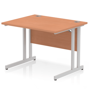 Impulse 1000 Beech Silver Cantilever Office Desk