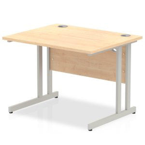 Impulse 1000 Maple Silver Cantilever Office Desk