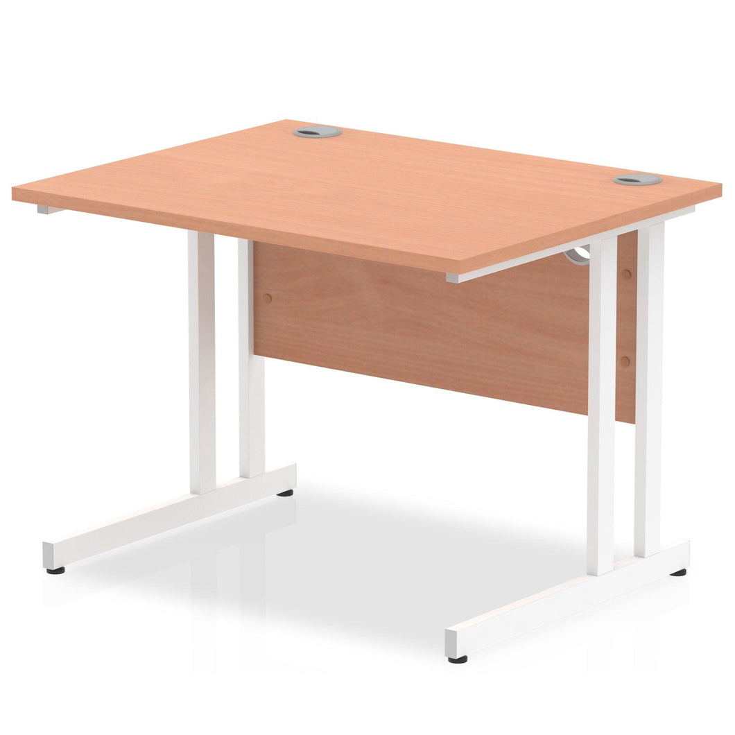 Impulse 1000 Beech White Cantilever Office Desk