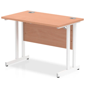 Impulse Slimline 1000 Beech White Office Desk