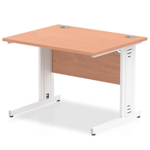 Dynamic 1000 Beech White Wire Management Desk