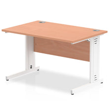 Load image into Gallery viewer, Dynamic 1200 Beech White Wire Management Desk
