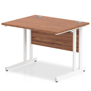 Impulse 1000 Walnut White Cantilever Office Desk