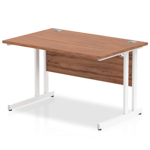 Impulse 1200 Walnut Silver Cantilever Office Desk