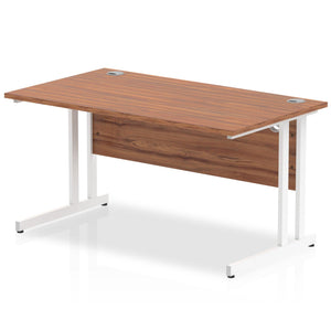 Impulse 1400 Walnut White Cantilever Office Desk