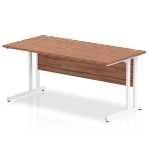 Impulse 1600 Walnut White Cantilever Office Desk