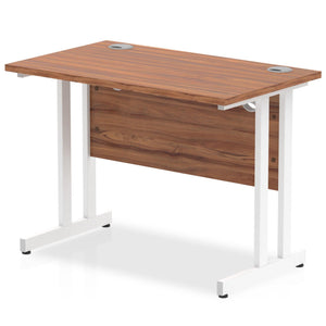 Impulse Slimline 1000 White Walnut Office Desk