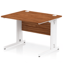 Load image into Gallery viewer, Dynamic 1000 Walnut White Wire Management Desk
