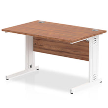 Load image into Gallery viewer, Dynamic 1200 Walnut White Wire Management Desk
