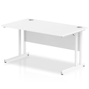 Impulse 1400 White Cantilever Office Desk