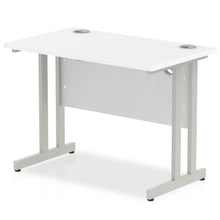 Load image into Gallery viewer, Impulse Slimline 1000 White Silver Office Desk
