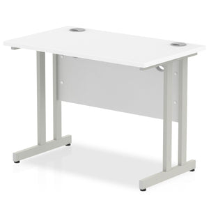 Impulse Slimline 1000 White Silver Office Desk