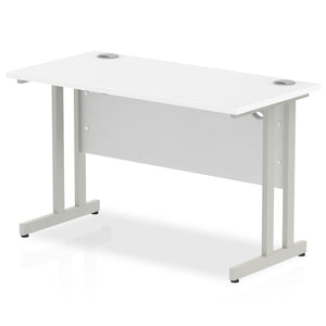 Impulse Slimline 1200 White Silver Office Desk