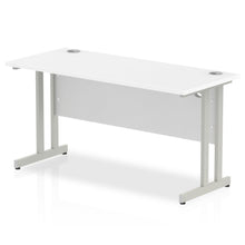 Load image into Gallery viewer, Impulse Slimline 1400 White Silver Office Desk
