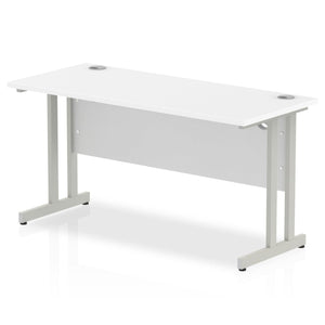 Impulse Slimline 1400 White Silver Office Desk