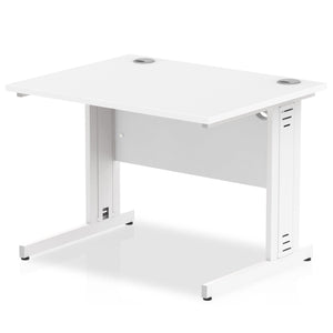 Dynamic 1000 White Wire Management Desk