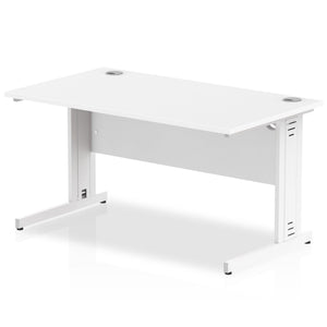 Dynamic 1400 White Wire Management Desk