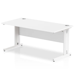 Dynamic 1600 White Wire Management Desk