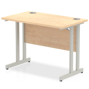 Impulse Slimline 1000 Maple Silver Office Desk