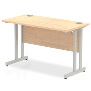 Impulse Slimline 1200 Maple Silver Office Desk