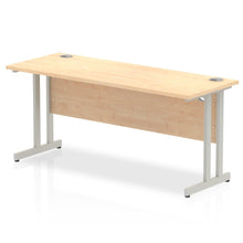 Load image into Gallery viewer, Impulse Slimline 1600 Maple Silver Office Desk
