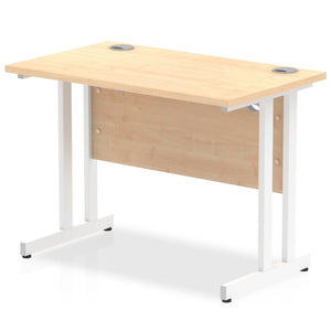 Impulse Slimline 1000 Maple White Office Desk