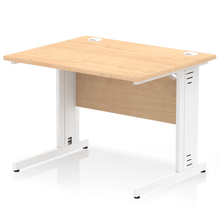 Load image into Gallery viewer, Dynamic 1000 Maple White Wire Management Desk
